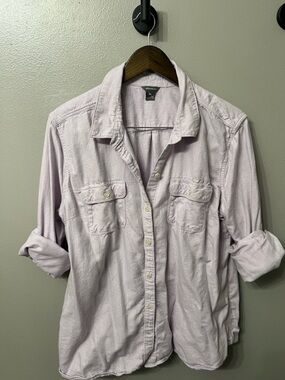 Cotton & Tencel Lavender Button-Up Shirt | Eddie Bauer 2XL | Hiking/ Camping